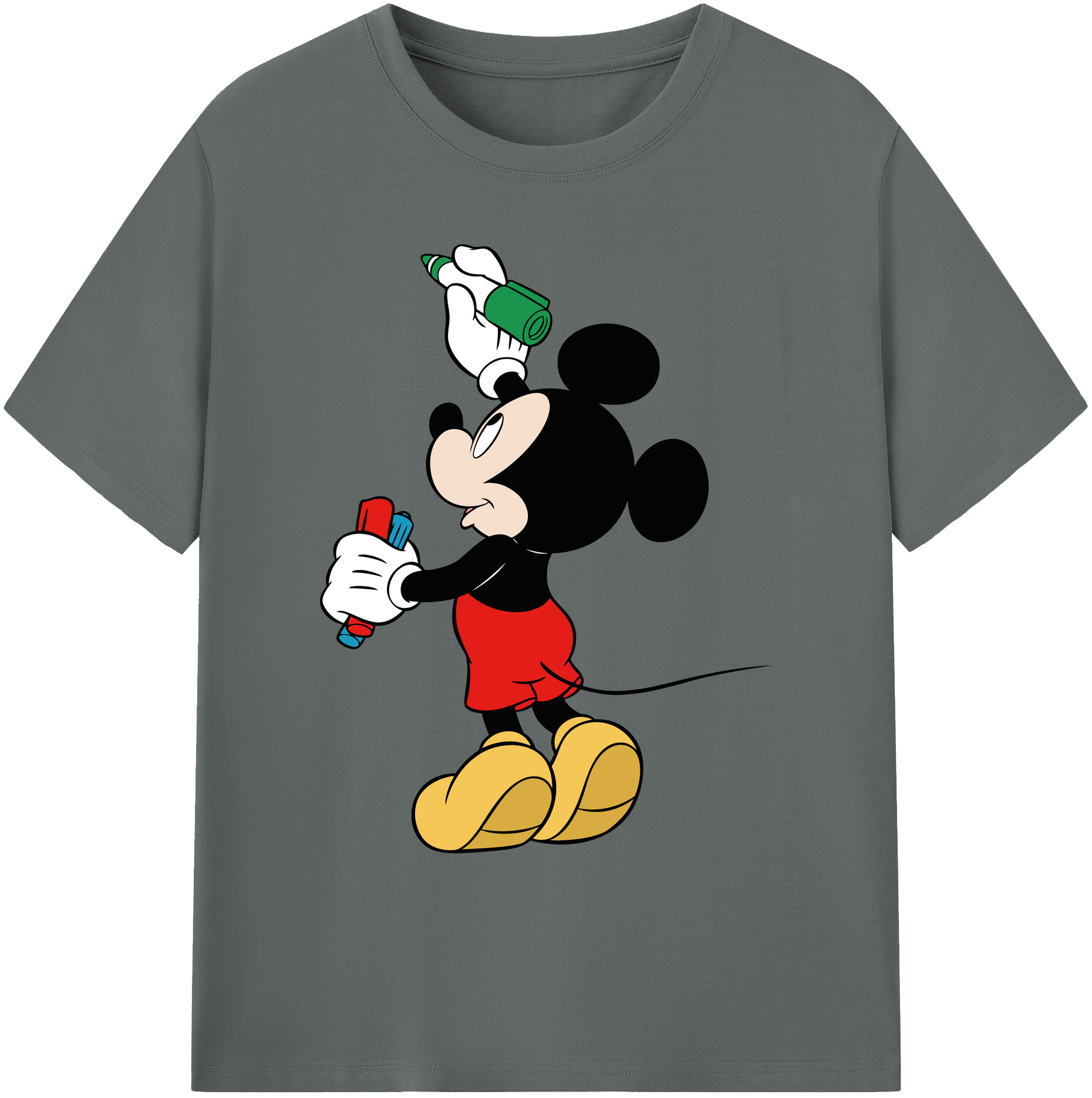 ミッキーマウス Mickey Mouse 綿100％ メンズ半袖Tシャツ｜肌触りやわらか＆通気性